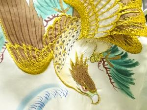 アンティーク　鷹模様刺繍紋付男児着物